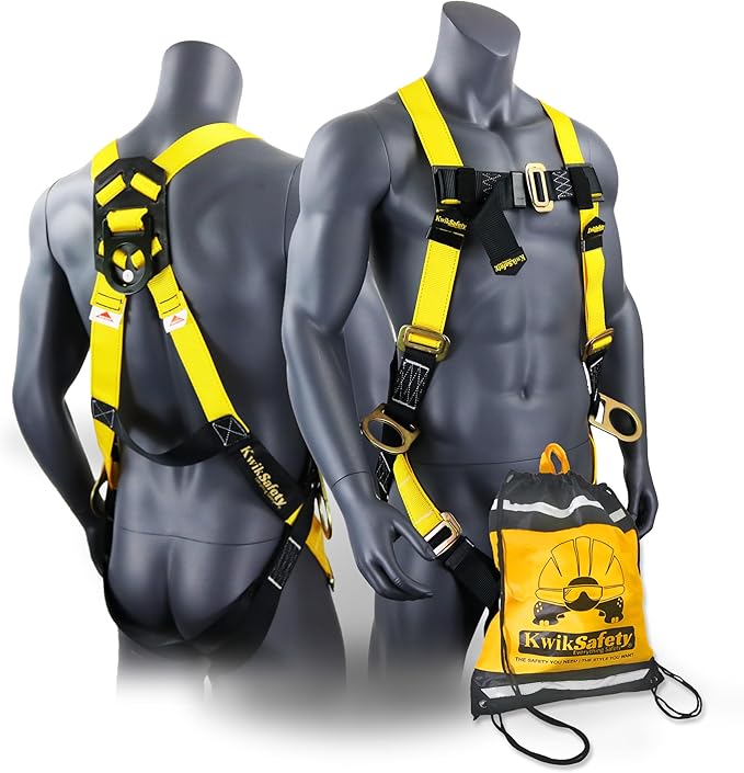 KwikSafety - Fall Protection Safety Harness - Construction & Roofing Fall Arrest Safety Harnesses - ANSI OSHA Compliant
