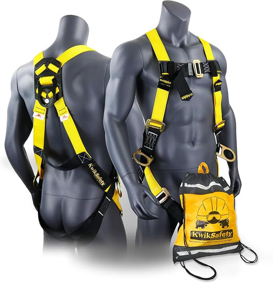 KwikSafety - Fall Protection Safety Harness - Construction & Roofing Fall Arrest Safety Harnesses - ANSI OSHA Compliant