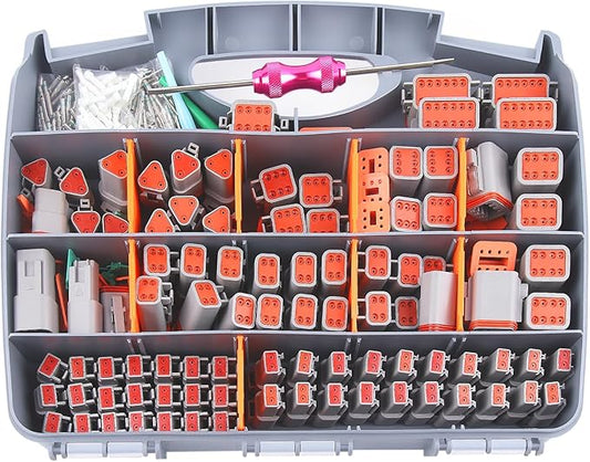 knoweasy 540PCS Deutsch DT Connectors Kit- Automotive Electrical Connector,2/3/4/6/8/12 Pin DT Connectors with Removal Tool for Construction, Truck, Marine