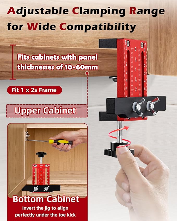 Cabinet Hinge Installation Jig for Efficient Hinge Mounting, Cabinet Door Installation Positioner, Cabinet Installation Tool for Door Mounting, Cabinet Hardware Jig for Drilling Concealed Hinges