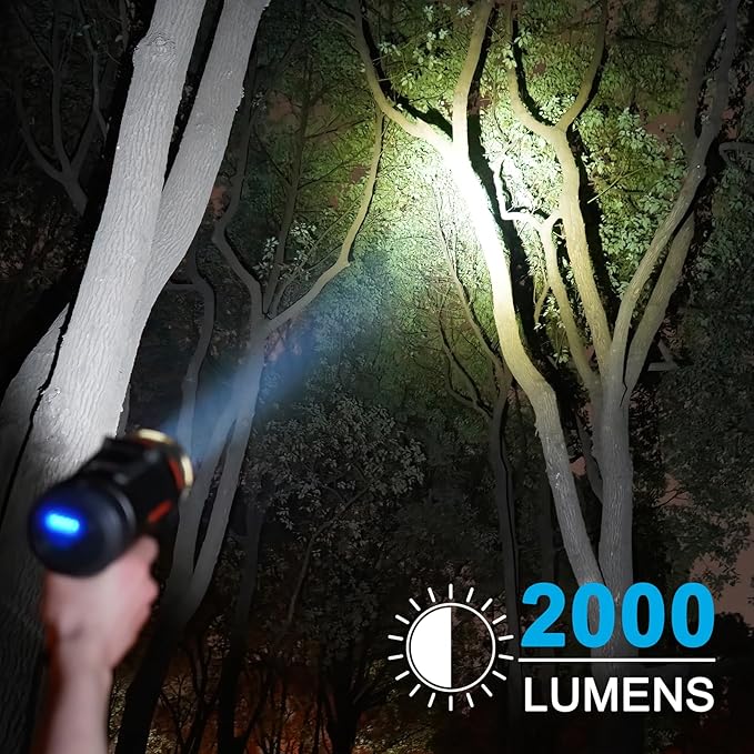 GOODSMANN Spotlight up to 2000 Lumen Marine Spotlight Waterproof Rechargeable Spot Lights Handheld Flashlight for Boats 9212-89203-01A