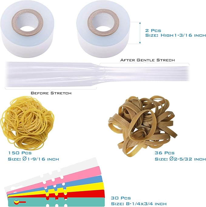 NAYE Garden Grafting Tool,Pruner Kit With Grafting Tapes Tree Tags and Rubber Bands,Plant Branch Twig Vine Fruit Tree Cutting Scissors Shear