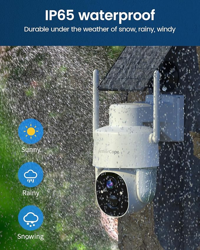 Solar Security Cameras Wireless Outdoor,360° View Battery Powered with Spotlight Color Night Vision,2K WiFi Home Security,PIR Sensor,Wireless Easy Install, 2.4 GHz Wi-Fi