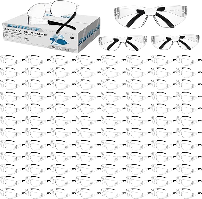 Safety Glasses Ansi Z87.1 Clear Safety Glasses Bulk Impact Resistant Lens Protective Eyewear for Men Women