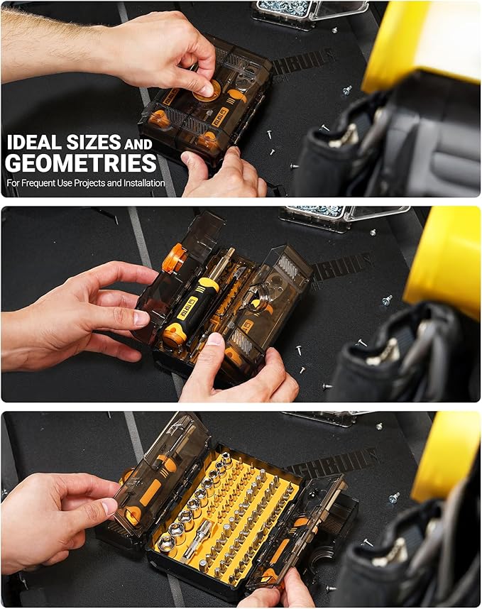 78 PCS Ratcheting Screwdriver Set Ratchet Wrench Socket Set, with Magnetic Precision Screwdriver Set, Portable, Repair Tool Kits, Double-Layer Design for Computer/Bike/Car/Electronics
