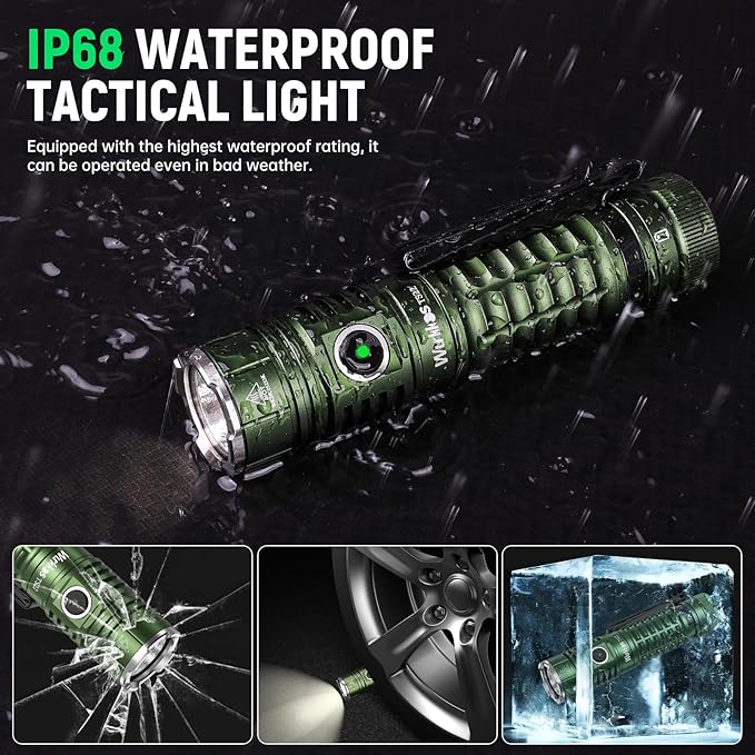 Wurkkos LED Flashlight High Lumen Rechargeable - TS22 4500 lm Super Bright 70.3 HI LED Flashlight USB C Charging IP68 - Constant Current Output Flashlight for Dog Walking Ramping Emergency Hiking