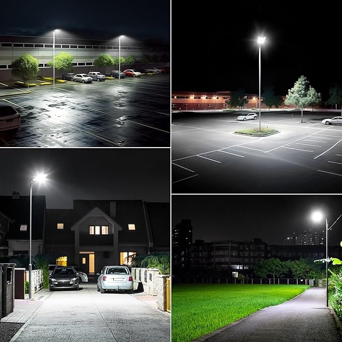 10000W Solar Street Lights - Wide Angle Solar Lights Outdoor Motion Sensor, Commercial Parking Lot Light Dusk to Dawn, 7000K LED Street Light IP66 Waterproof with Remote Control (1Pack)