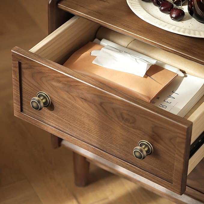 2 Pack Matt Bronze Solid Brass Kitchen Cabinet Knobs,Drawer Pulls, 1.18 Inch 30mm Diameter, Modern Furniture Handles for Cupboard Wardrobe(Antique)