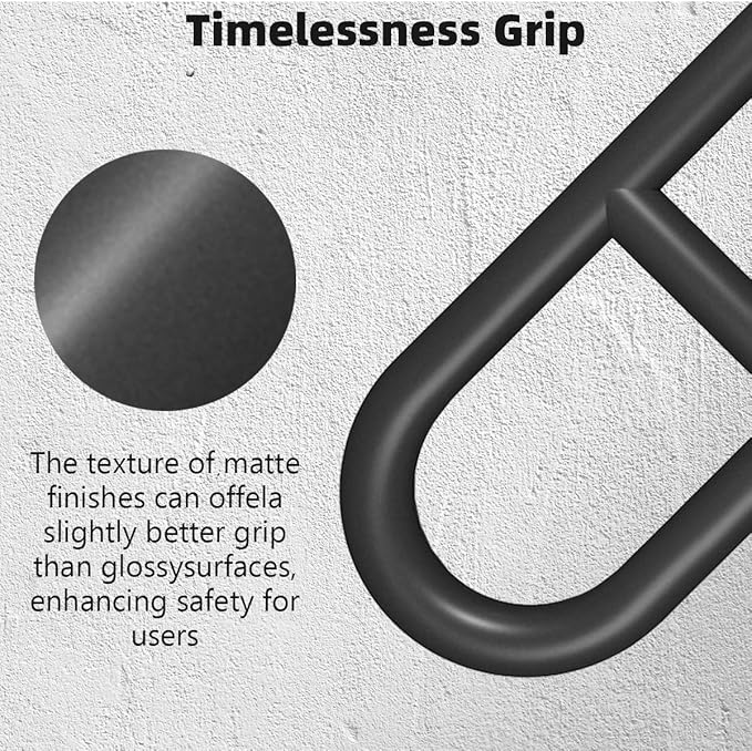 Wall Mount Hand Rails for Outdoor or Indoor Steps Stair Railing Metal Heavy Duty Non-Slip 1-3 Step Safe Bars U-Shape Safety Handle Powder Coated Grab Porch Courtyard Doorways Black 23in