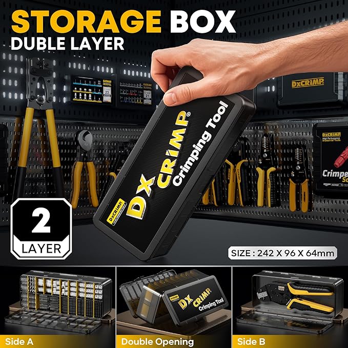 Crimp Tool Connector Kit, with 23 Types JST-XH 2.5mm Connectors Set, Ratcheting Wire Crimper, Crimping Pliers, Wire Crimp Tool 32-20 AWG for Dupont, JST-SM, JST-PH, KF2510, AMP EI-Serie, Molex