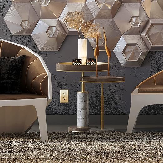 ENERLITES Elite Series Duplex Receptacle with Stainless Steel Metal Wall Plate, Tamper-Resistant Outlet, Commercial Grade, 15A 125V, UL Listed, 61580-TR-GD77PB, Gold with Polished Brass Wall Plate