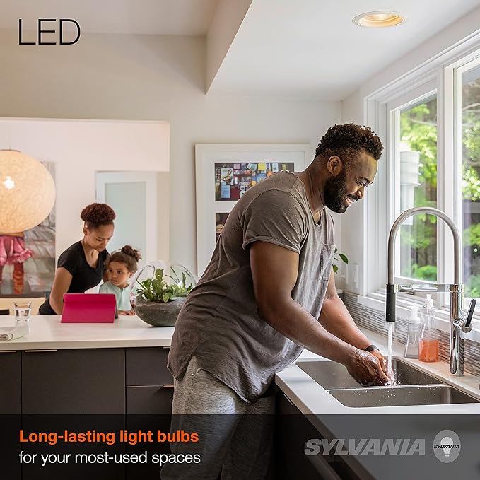 Sylvania ECO LED PAR38 Light Bulb, 90W : 14W, 7 Year, Non-Dimmable, 1000 Lumens, Clear, 3000K, White – 8 Pack (40881)
