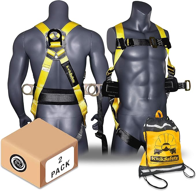 KwikSafety - Charlotte, NC - HURRICANE Ironworker & Tower Safety Harness [3 D-RINGS, BACK SUPPORT] ANSI Tested OSHA Compliant