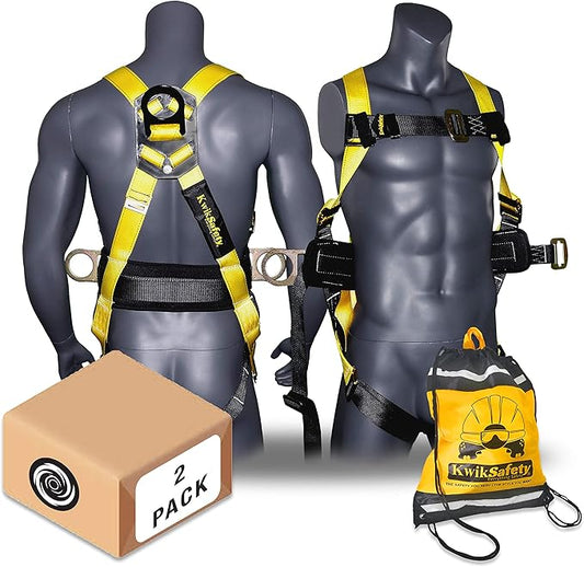 KwikSafety - Charlotte, NC - HURRICANE Ironworker & Tower Safety Harness [3 D-RINGS, BACK SUPPORT] ANSI Tested OSHA Compliant