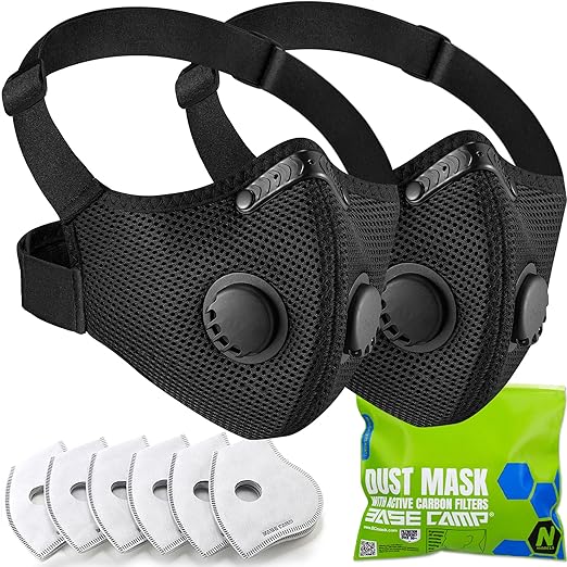 BASE CAMP M PRO Dust Mask, All day Comfortable Reusable Respirator Mask for Dust, Safety Work Mask for Woodworking