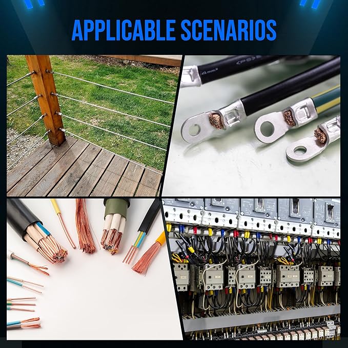 LICHAMP 16 Packs Hydraulic Cable Lug Tool with durable case, 6 AWG to 4/0 AWG Battery Cable Crimping Tool WIRE Terminal Crimper Set, 1203BL