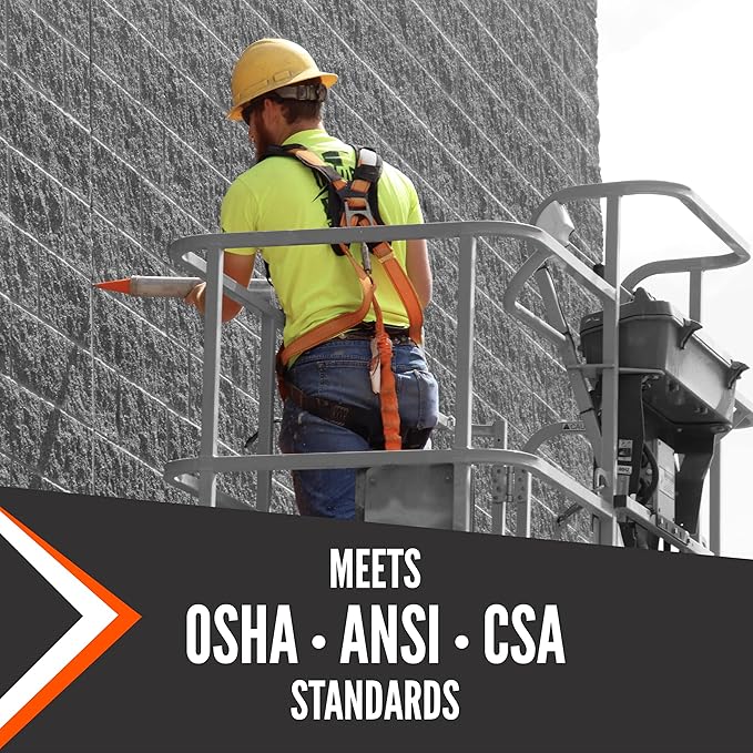 Malta Dynamics Warthog Safety Harness Fall Protection, Tongue Buckle Legs & X-Pad, Full Body Harness, OSHA/ANSI Compliant