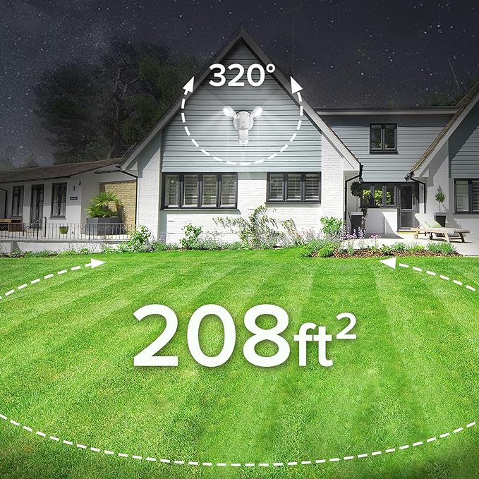 SANSI Upgraded 25W Motion Sensor Outdoor Lights 3000LM Flood Lights Outdoor, 5000K Dusk to Dawn Security Light, 4 Modes, 320°Wide Angle Illumination Super Bright for Garage Yard Patio Wired Not Solar