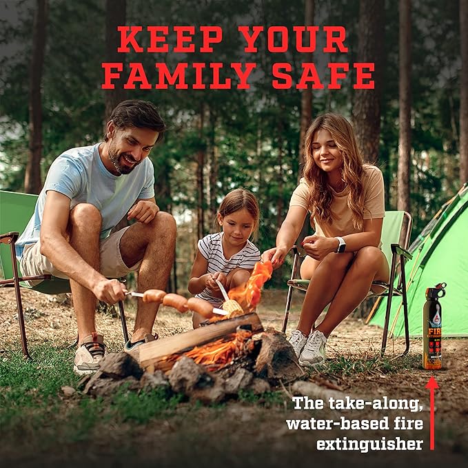 A+ Safety Portable Fire Extinguisher | 6-in-1 Small Fire Extinguisher for Home, Garage, Kitchen, Car | For Electric, Textile and Grease Fires | Non-Toxic, Easy Clean | Wall Mount Incl (2PK)