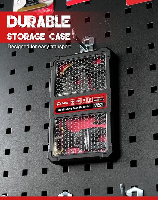 EZARC 7PCS Oscillating Saw Blades, Titanium Multitool Blades for Wood Metal, Multitool Blades Kits with Arc Edge Japanese Teeth Fit Dewalt Milwaukee Bosch