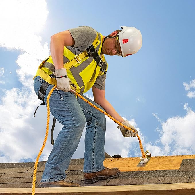 Guardian 01320 50 ft Vertical Lifeline Assembly (VLA) with Adjustable Rope Grab and Shock Absorber | OSHA Compliant