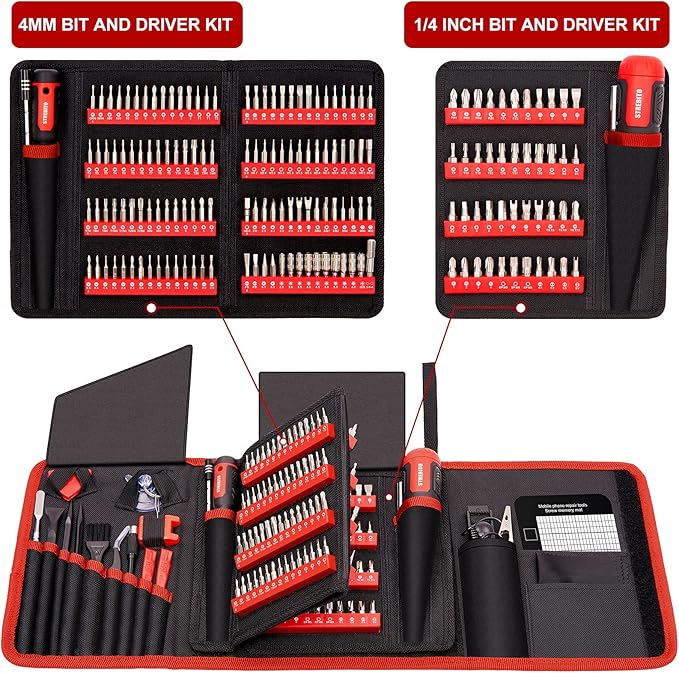 STREBITO Precision Screwdriver Set 191-Piece Multi-Bit Screwdriver 1/4 Inch Nut Driver Home Improvement Tool Electronic Repair Kit for Computer, iPhone, Laptop, PC, Cell Phone, PS4, Xbox, Nintendo