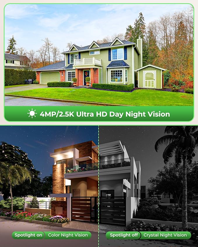 CAMCAMP 2K PTZ Wireless Solar Security Camera Outdoor for Solar Powered Home Security Camera Wireless System, No WiFi Need, Color Night Vision PIR Motion Detection App Alert 2-Way Talk IP66 Waterproof