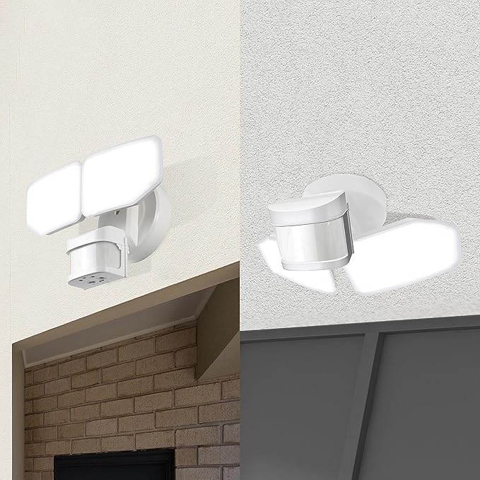 270 Degree 30W Integrated LED Security Lights Motion Sensor Light Outdoor, 2600 LM Motion Security Light, 5100 K, Motion Activated Flood Light for Garage, Backyard, Porch (White)