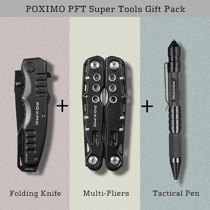 Multitools Gifts Set for Papa with 14-In-1 Multi-Pliers, Pocket Knife, Tactical Pen, Gifts for Grandfather Stocking Stuffers Multi-tools Kit(BEST GRANDPA EVER)