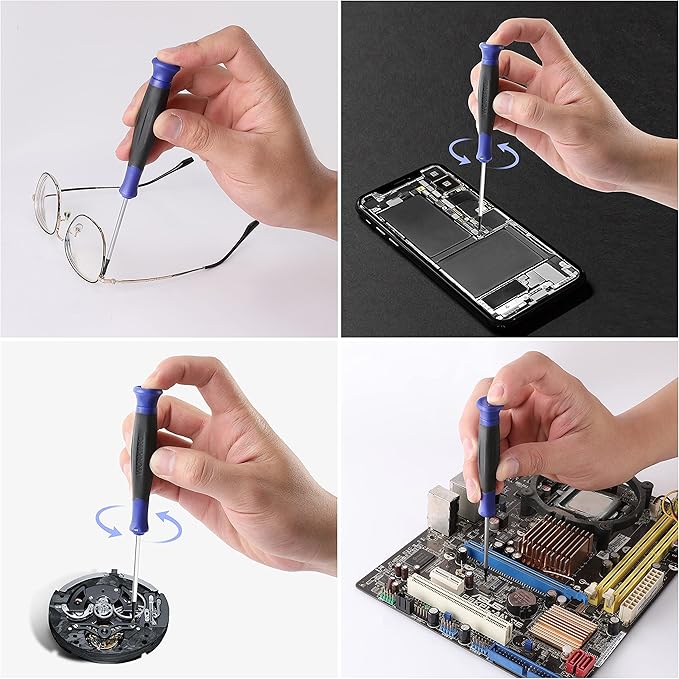 WORKPRO 10-Piece Precision Screwdriver Set with Pouch, Magnetic Small Screwdrivers with Phillips, Slotted, Torx Star, Mini Screwdriver Repair Tool Kit for Eyeglass, Watch, Computer, Laptop, Phone