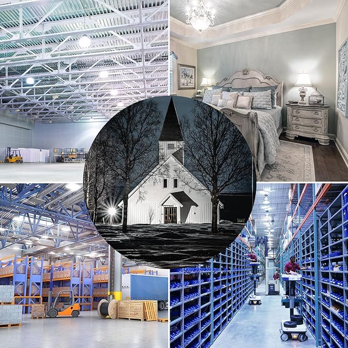 NS LED Corn Light Bulbs, 60W 7530 Lumens, 6000K Cool White, E26 Base, 2-Pack