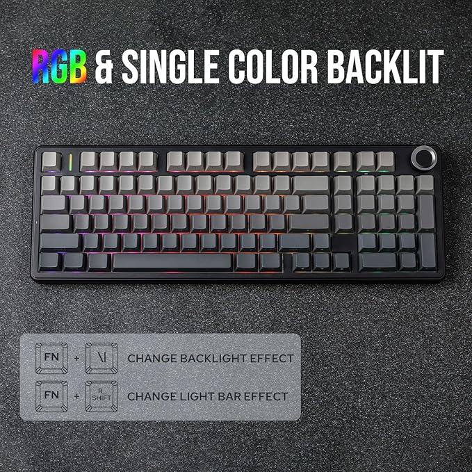 EPOMAKER X Aula F99 PRO Wireless Gaming Keyboard with 8000mAh Battery, Hot Swappable Creamy Keyboard, 2.4GHz/Type-C/BT5.0, NKRO, RGB Backlit for Win/Mac/Gaming (Black Gradient)