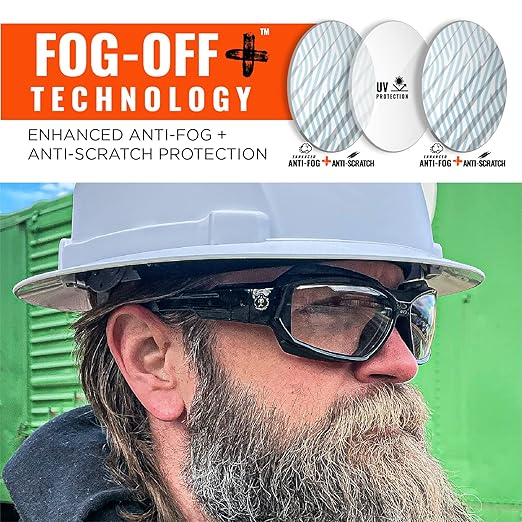 Ergodyne Skullerz Loki Convertible Anti Scratch Safety Spoggles Glasses-Includes Gasket and Strap to Convert to Goggle, Anti Fog