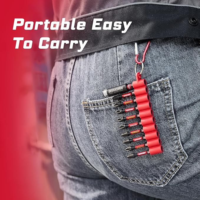 Impact Screwdriver Bits Set, 50 Pieces 2”Muliti Head Magnetic S2 Steel Driver Bits PH/SQ/Torx/Hex/PZ with Soft Hanging Strips