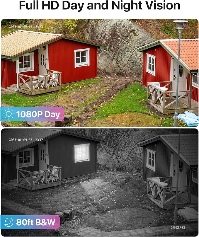 ZOSI H.265+ Full 1080p Home Security Camera System Outdoor Indoor, 5MP-Lite CCTV DVR 8 Channel with AI Human Vehicle Detection, 4 x 1080p Weatherproof Surveillance Camera, 80ft Night Vision, 1TB HDD