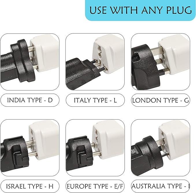 Ceptics European Travel Plug Adapter (Type C), Universal to European EU, Power Charge your Electronics in Italy, Greece, Germany, Outlet Adaptor 3 Pack