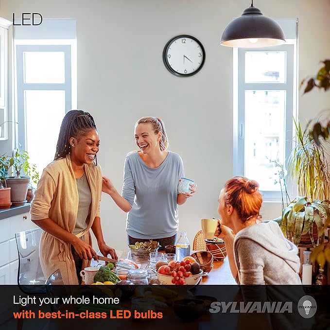 SYLVANIA LED A19 Light Bulb, 40W Equivalent, Efficient 6W, Medium Base, Frosted 2700K Soft White, 12 Pack