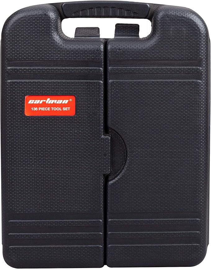 CARTMAN 136 Piece Tool Set General Household Hand Tool Kit with Plastic Toolbox Storage Case