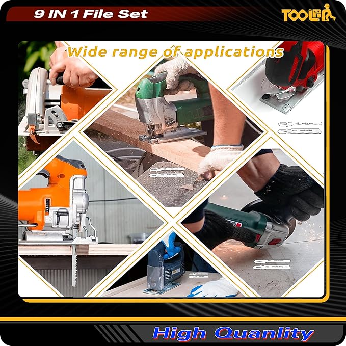 8-In-1 Needle File & Saw Set With Storage box, 6 pcs Small Diamond Files, for Metal, Jewlers, Wood, Leather and Plastic, Ergonomic Designed Handle With Quick Change Mechanism