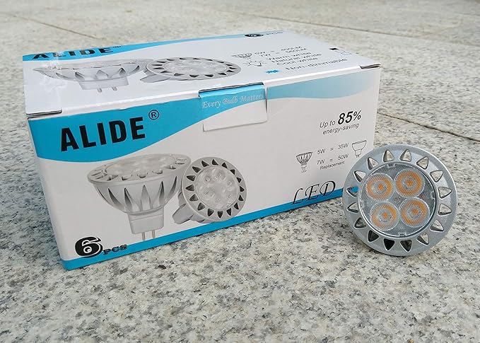 ALIDE MR16 Led Bulbs 5W Replace 20W 35W Halogen Equivalent,2700K Soft Warm White,12V Low Voltage MR16 GU5.3 Bulb Spotlights for Outdoor Landscape Flood Track Lighting,Not Dimmable,450lm,38 Deg,6 Pack