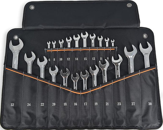 WELKINLAND 22-Pockets Wrench Tool Roll, 0.25-1.25" Wrench-Set Roll Holder Bag, Wrenches sleeve wrap, Wrenches pouch(Tools Are Not Included)