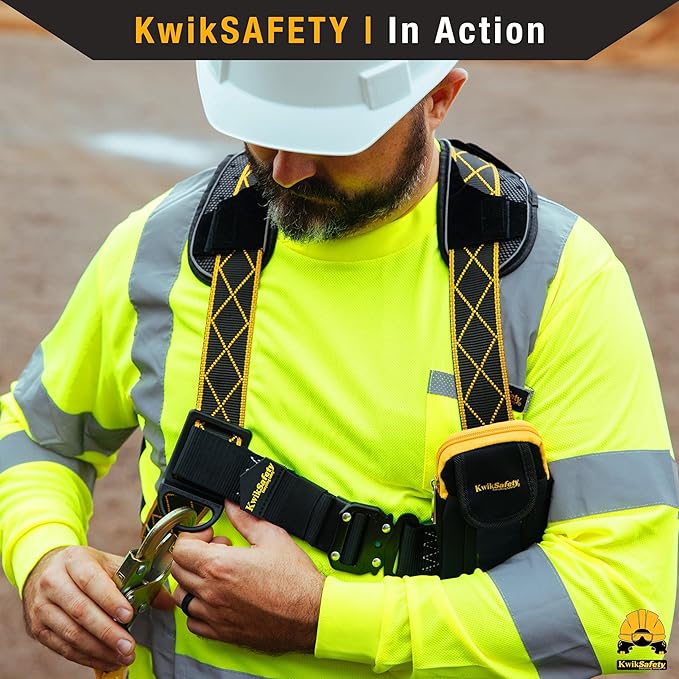 KwikSafety - Fall Protection Safety Harness - Construction & Roofing Fall Arrest Safety Harnesses - ANSI OSHA Compliant