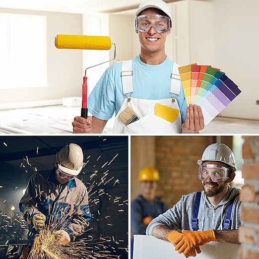 AirGearPro Vision-1000 Anti-Fog Safety Goggles | Impact Resistant Protective Goggles | ANSI Z87.1 Work Goggles for Painting, Sanding, Dust, Woodworking, Construction, Chemistry, Laboratory (2 Pack)