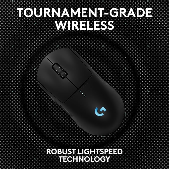 Logitech PRO 2 Lightspeed Wireless Gaming Mouse, Black | Hero 2 Sensor, 44k DPI, 8 Programmable Buttons, LIGHTFORCE Switches, RGB Lighting, Lightweight, PC/Mac | with Signature Series Charging Dock