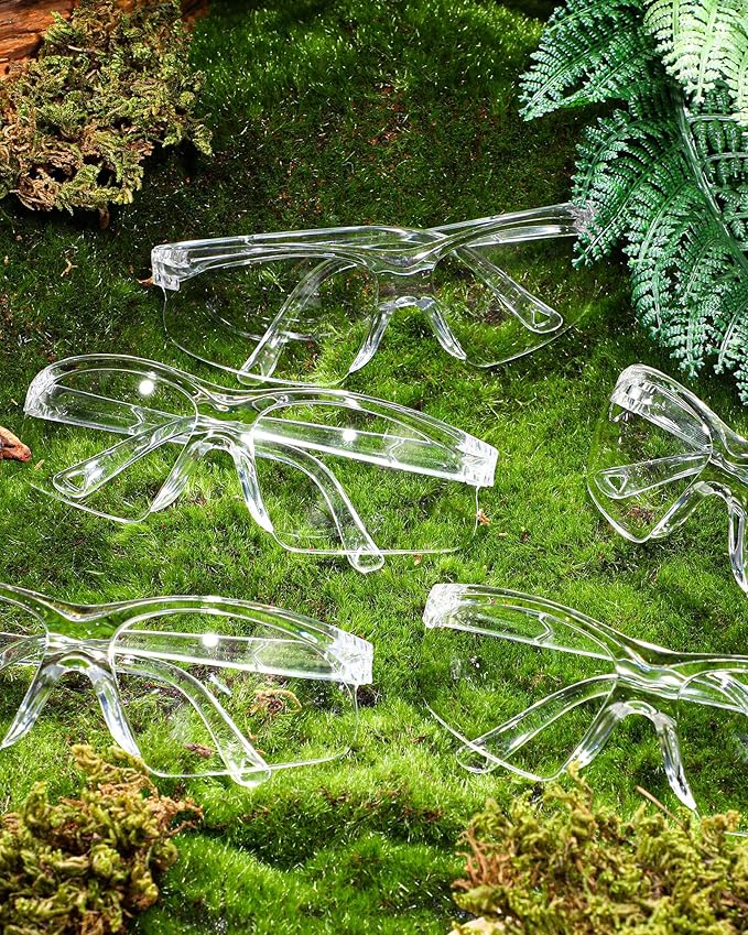 Xuhal 100 Pair Safety Glasses Bulk Clear Eye Protection Ansi Z87.1 Protective over Eyeglasses