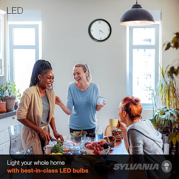 SYLVANIA LED A19 Light Bulb, 60W Equivalent, Efficient 8.5W, 800 Lumens, Frosted, 5000K, Daylight - 12 Pack (74470)