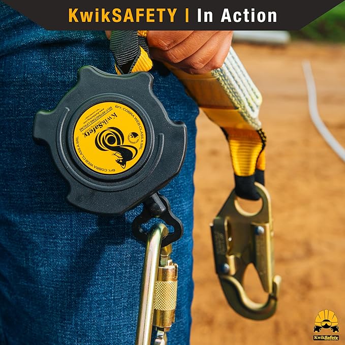 KwikSafety - 10' Cobra Web Self-Retracting Lifeline [NO Tangle Web] Class 1 Retractable Safety Lanyard SRL ANSI OSHA Fall Gear