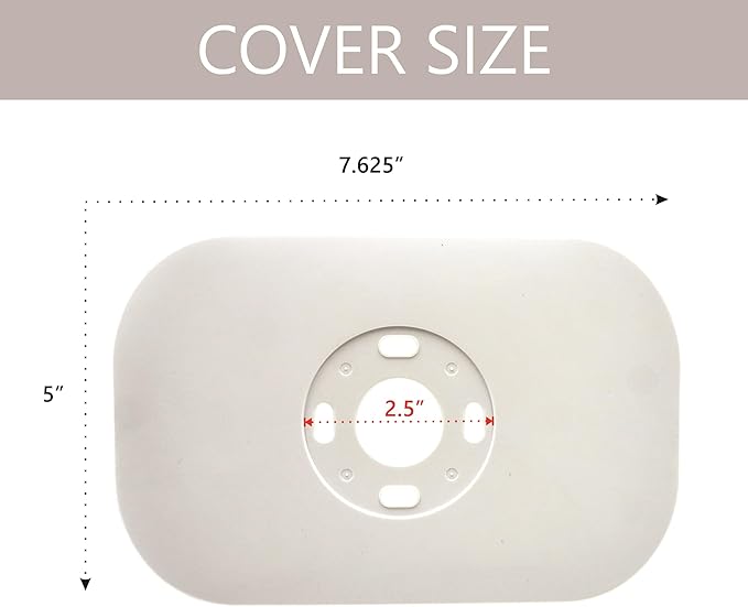 MODERN WAVE - Google Nest Thermostat Wall Plate Imperfections Cover 1-Pack (Rectangular, White)