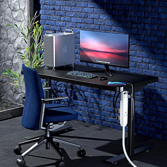 Extension Cord with USB Ports 10FT, 360° Rotating Flat Plug Extension Cord, 3-Outlet with USB Ports (2 Ports), 3 Prong Extension Cord, Grounded Extension Cord (White) UL Certified