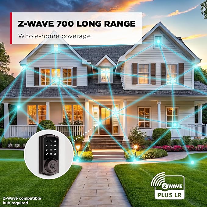 Kwikset HomeConnect 918 Traditional Z-Wave Long Range Enabled Touch Screen Lock Works with Ring Alarm, Samgsung SmartThings Hub Required, Sold Seperatedly in Venetian Bronze